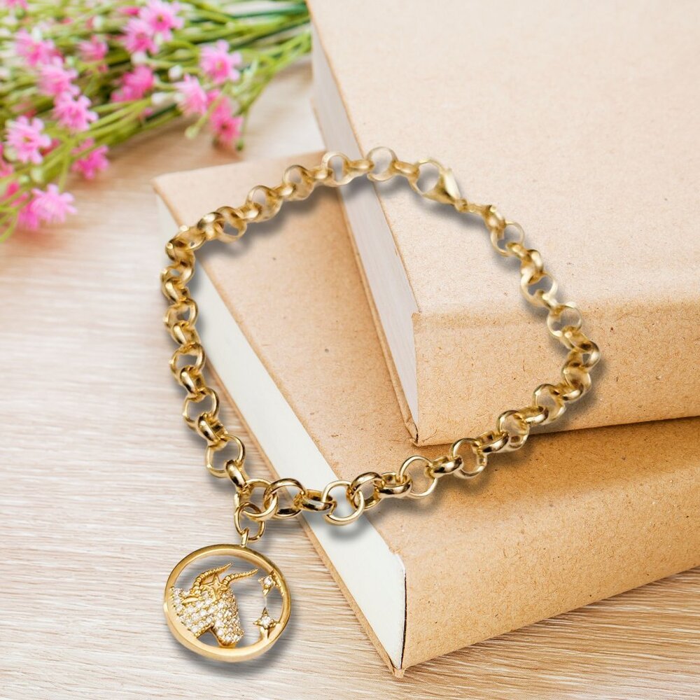 Taurus Zodiac Sign Charm Bracelet